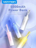 VENTION 5000mAh power bank in assorted pastel colors with temperature control feature