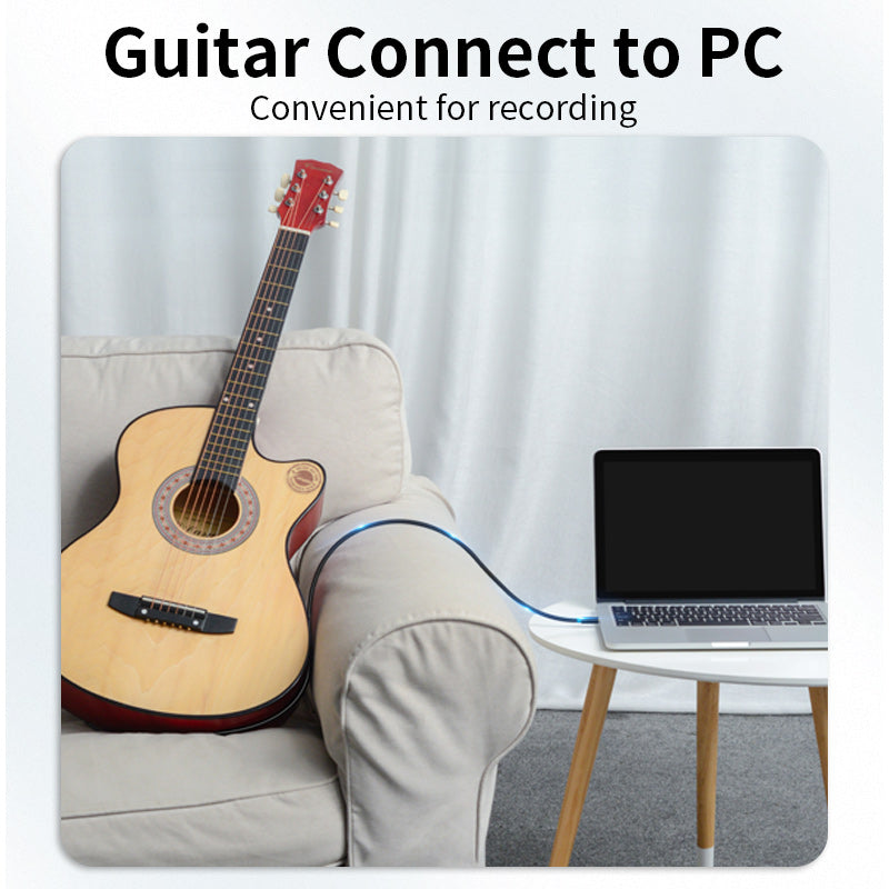 VENTION 6.5mm Male to 3.5mm Male Audio Cable UAE connecting a guitar to a PC for recording
