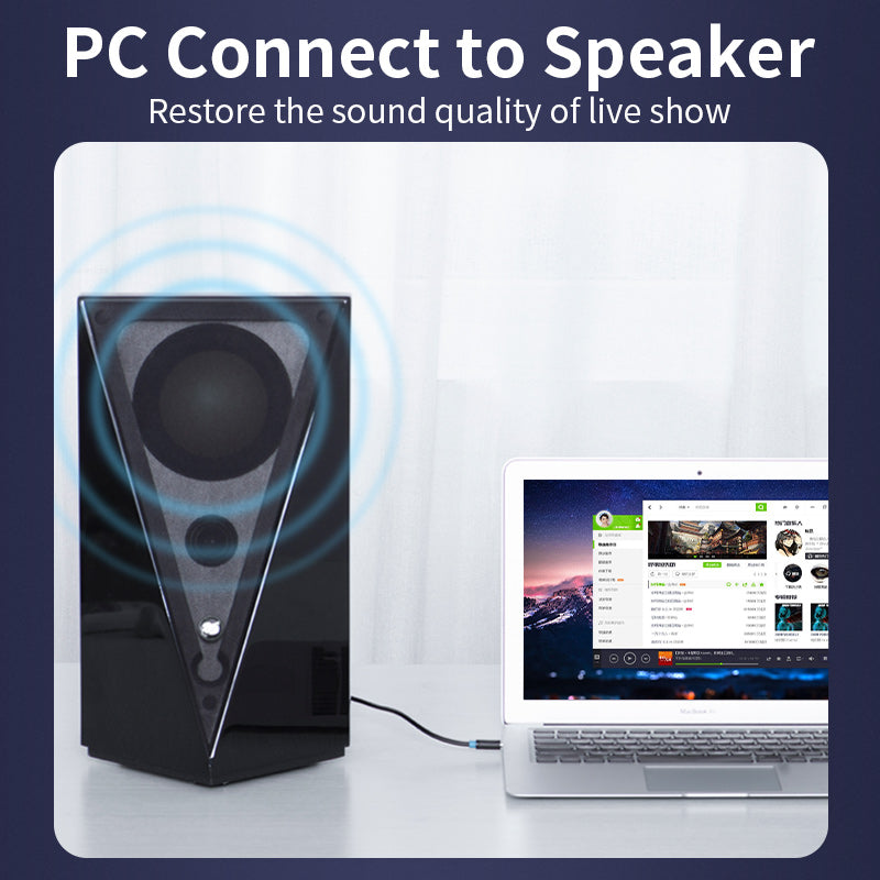 VENTION 6.5mm Male to 3.5mm Male Audio Cable UAE connected from PC to speaker for enhanced sound quality
