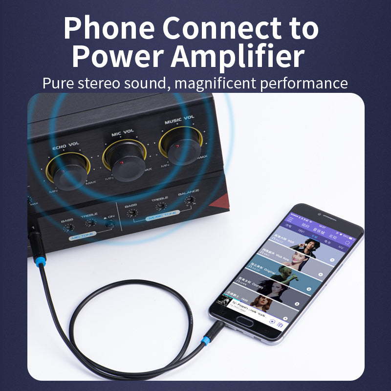 VENTION 6.5mm Male to 3.5mm Male Audio Cable UAE connecting phone to power amplifier for pure stereo sound