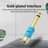 VENTION 6.35mm Male to RCA Female Audio Adapter Blue Aluminum Alloy Type