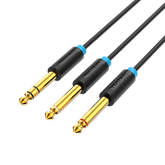 VENTION 6.5mm to 6.5mm audio cable with gold-plated connectors and black casing