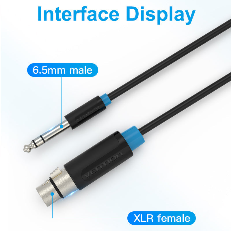 VENTION 6.5mm to XLR audio cable with male and female connectors for high-quality sound transmission