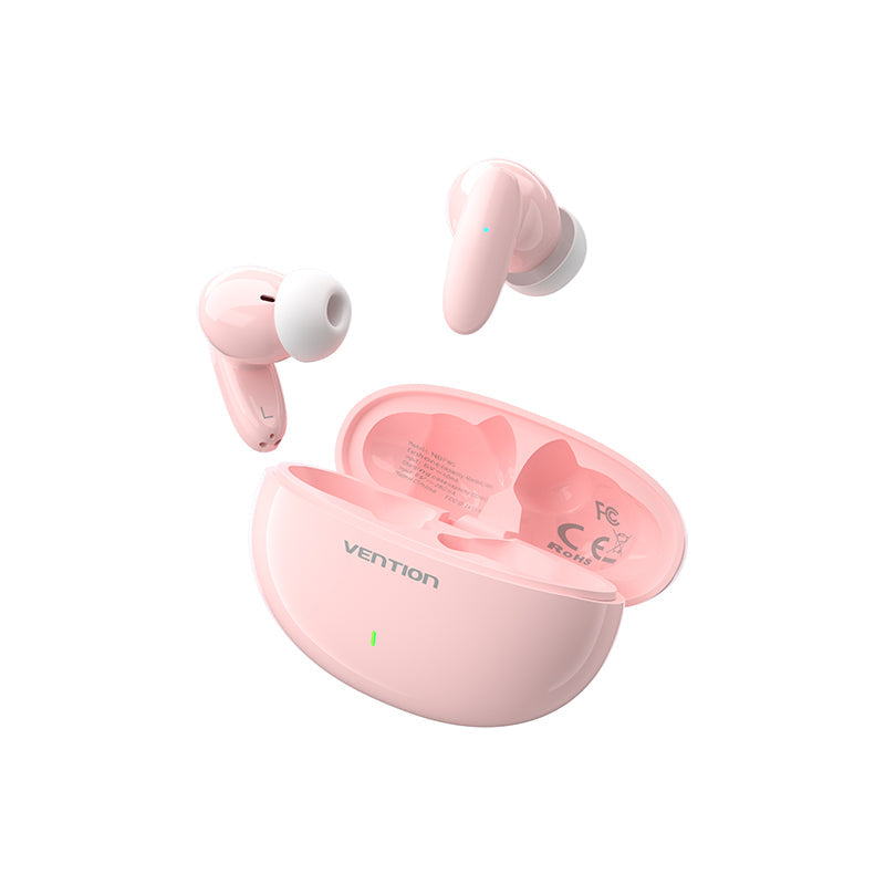 VENTION Bluetooth 5.3 Earbuds in Pink with Charging Case for Wireless Listening