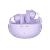 VENTION Bluetooth 5.3 Earbuds in Lavender Case with Wireless Charging and Ergonomic Design