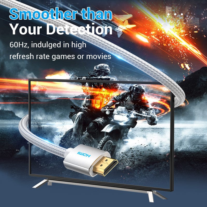 VENTION braided HDMI cable AABI for high refresh rate gaming and movie viewing at 60Hz