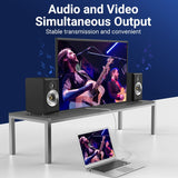 VENTION braided HDMI cable AABI connecting a laptop to a TV for audio and video output