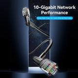 VENTION Cat 6A UTP Ethernet Patch Cable Right Angle and 360 Rotate plug Oxygen-free Copper