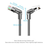 VENTION Cat 6A UTP Ethernet Patch Cable Right Angle and 360 Rotate plug Oxygen-free Copper