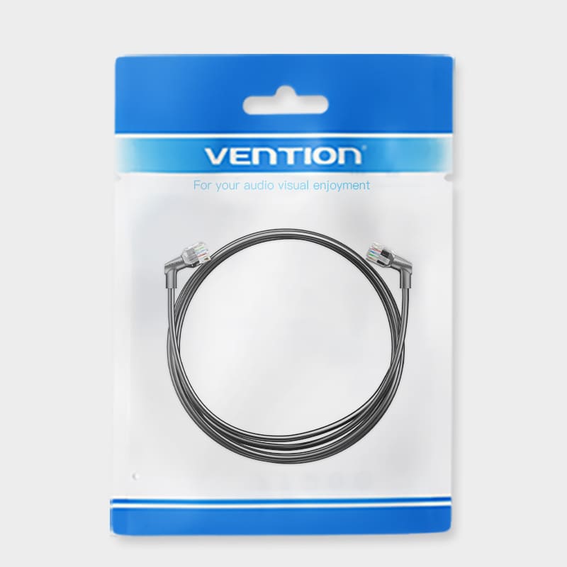 VENTION Cat 6A UTP Ethernet Patch Cable Right Angle and 360 Rotate plug Oxygen-free Copper
