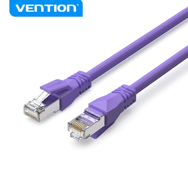 VENTION Cat 6A Industrial Ethernet SFTP Flexible Patch Cable 10Gbps Oxygen-Free Copper in purple with connectors
