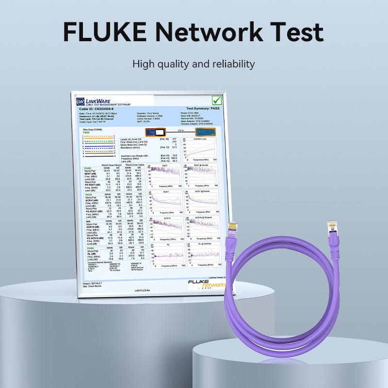 VENTION Cat 6A Industrial Ethernet SFTP Flexible Patch Cable 10Gbps Oxygen-Free Copper with Fluke Network Test Report