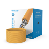 VENTION Cat 6A SFTP Industrial Ethernet Cable in yellow with a 305-meter drum for high-speed networking