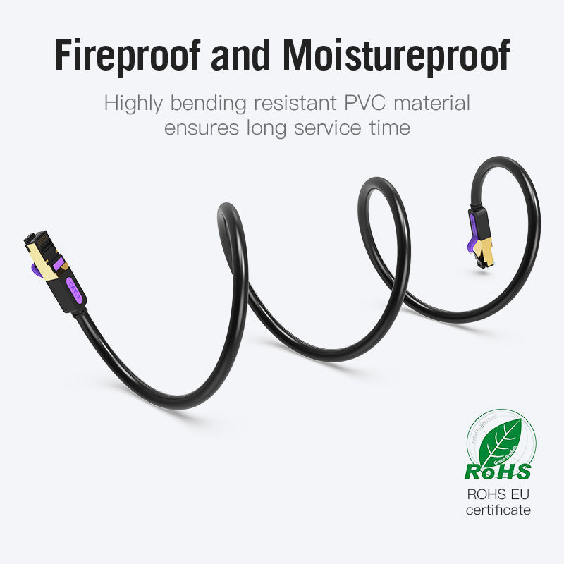 VENTION Cat.7 Ethernet Cable with fireproof and moistureproof PVC material for durability
