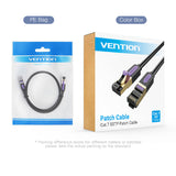 VENTION Cat.7 Ethernet Cable in a PE bag and color box packaging for high-speed data transfer