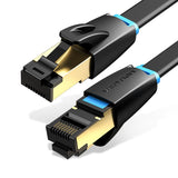 VENTION Cat 8 Flat Ethernet Cable with Gold-Plated Connectors for High-Speed Internet Connectivity