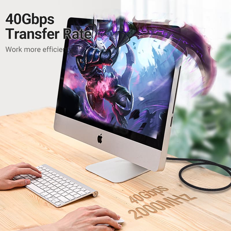 VENTION Cat 8 SFTP Ethernet cable supporting 40Gbps transfer rate for high-speed connections