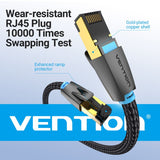 VENTION Cat 8 SFTP Ethernet cable with wear-resistant RJ45 plug and gold-plated copper shell