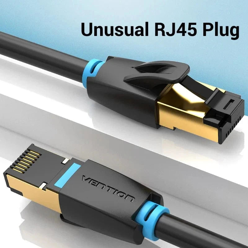 Vention Cat 8 SFTP Ethernet extension cable with unique RJ45 plug design for high-speed connectivity