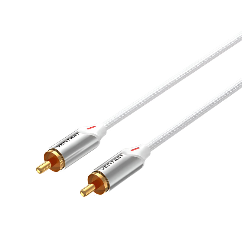 VENTION cotton braided RCA cable with gold-plated connectors for high-quality audio transmission