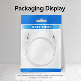 VENTION cotton braided RCA cable packaged for audio visual enjoyment with clear display