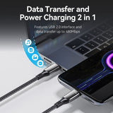 VENTION Cotton Braided USB 2.0 C Male to C Male 5A Cable Zinc Alloy Type