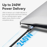 VENTION Cotton Braided USB 4.0 Type-C Male to Type-C Male 5A Cable 1M Aluminum Alloy Type