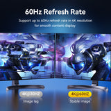 VENTION display port to HDMI cable supporting 60Hz refresh rate for smooth 4K content display