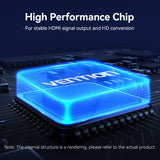 Close-up of VENTION display port to HDMI cable's high performance chip for stable signal output