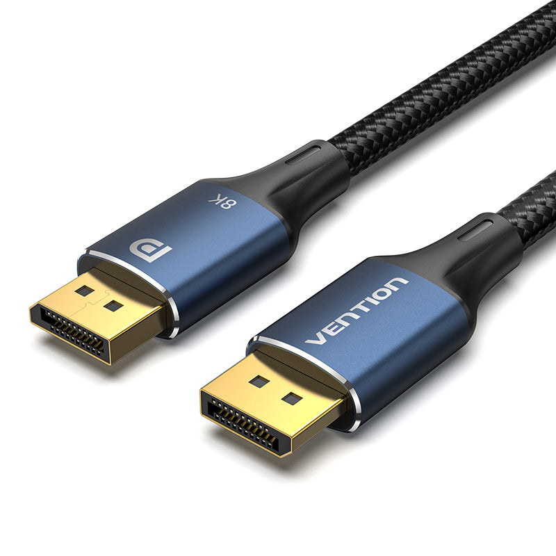VENTION DisplayPort cable for gaming setups with premium braided design and gold-plated connectors