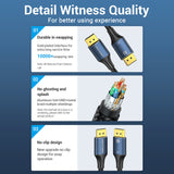 VENTION DisplayPort cable for gaming setups with gold-plated interface and durable design features