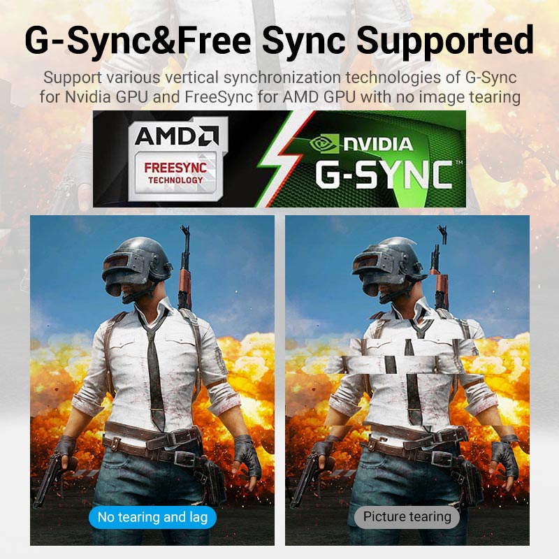 Vention DisplayPort cable for gaming setups supporting G-Sync and FreeSync technologies without tearing