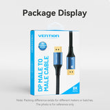 Vention DisplayPort cable for gaming setups packaging with male to male connection and 8K 60Hz support