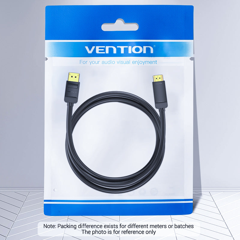 VENTION DisplayPort to HDMI cable in packaging, ideal for connecting audio and video devices