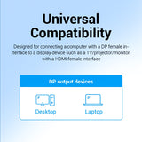 Vention DisplayPort to HDMI cable for connecting computers to TVs and monitors with HDMI interface