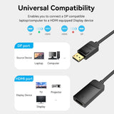 VENTION DP to HDMI 4K@60Hz Converter 0.15M Black