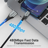 Vention durable Lightning cable for iPhone with 480Mbps fast data transmission and USB 2.0 compatibility