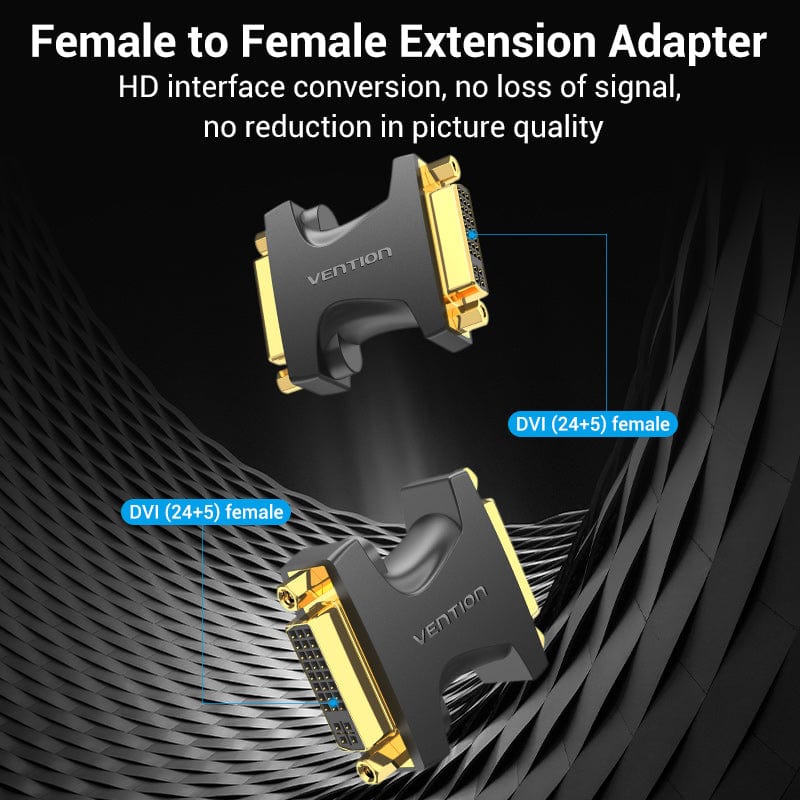 VENTION DVI (24+5) Female to Female Adapter Black