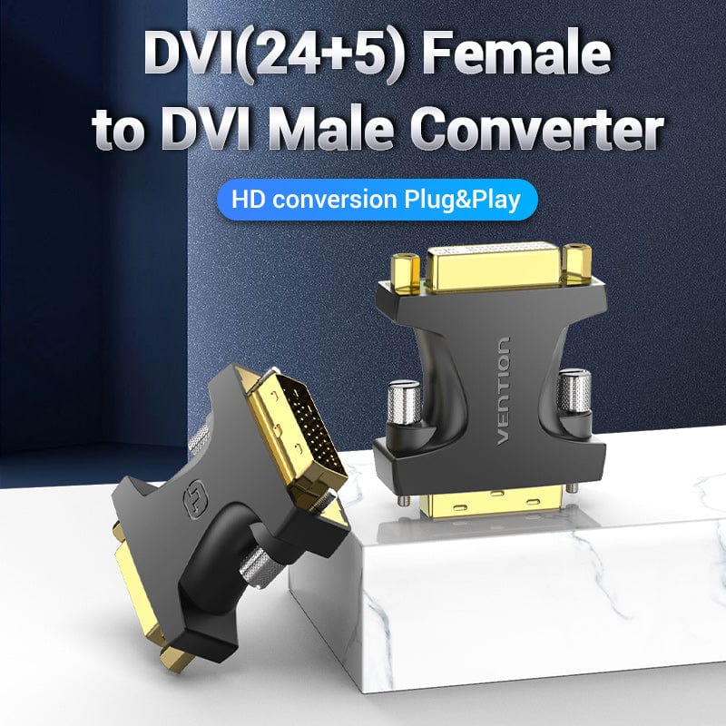 VENTION DVI Male to Female Adapter Black