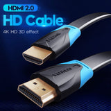VENTION Flat HDMI Cable with 4K HD 3D effect for high-quality audio and video transfer
