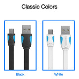 VENTION flat USB to mini cable available in black and white colors with durable design