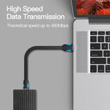VENTION flat USB to mini cable designed for high speed data transmission up to 480Mbps