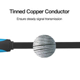 VENTION flat USB to mini cable featuring tinned copper conductor for reliable signal transmission