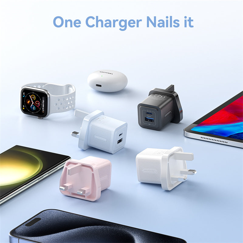 VENTION 2 Port USB GaN Charger 30W for Fast Charging