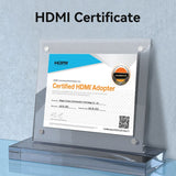 Vention HDMI 4K extension cable certification document displayed in a clear frame