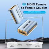 VENTION HDMI-A Female to Female 8K Adapter Gray Aluminum Alloy Type