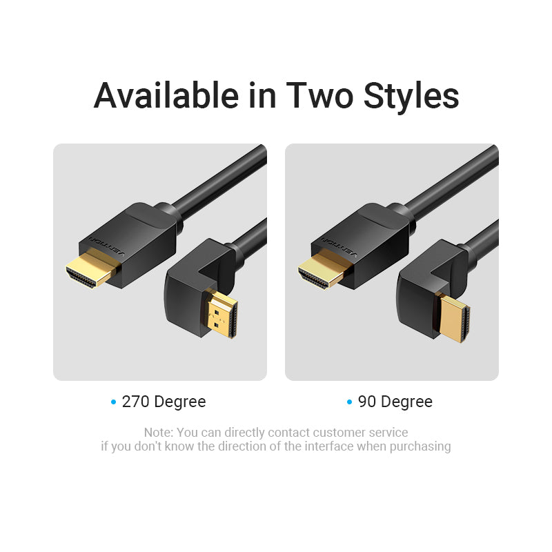 VENTION HDMI right angle cable 270 Degree showcasing the unique design for optimal connection