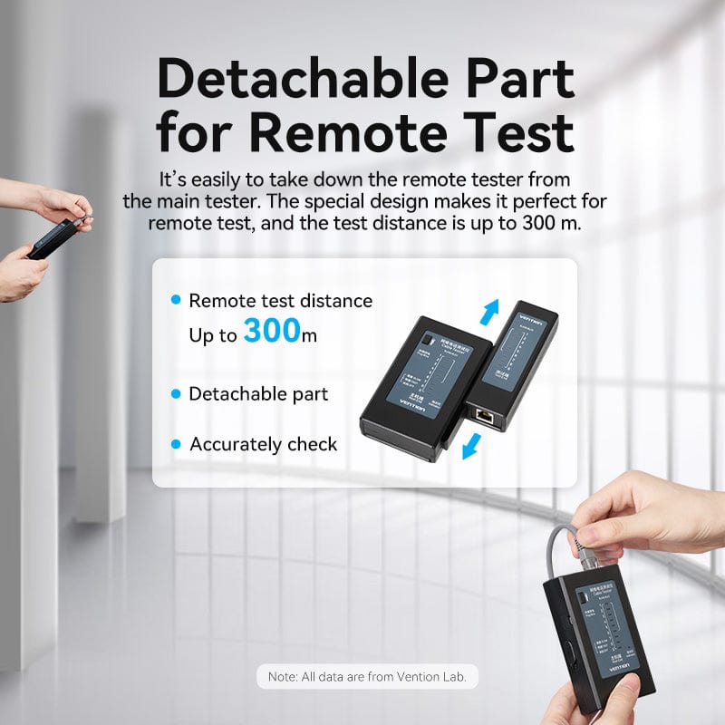 VENTION RJ45 RJ11 Ethernet Cable Tester, Auto-Test Function, Dual Power Modes