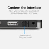 Vention optical fiber audio cable interface showing spdif and toslink connections for audio setup