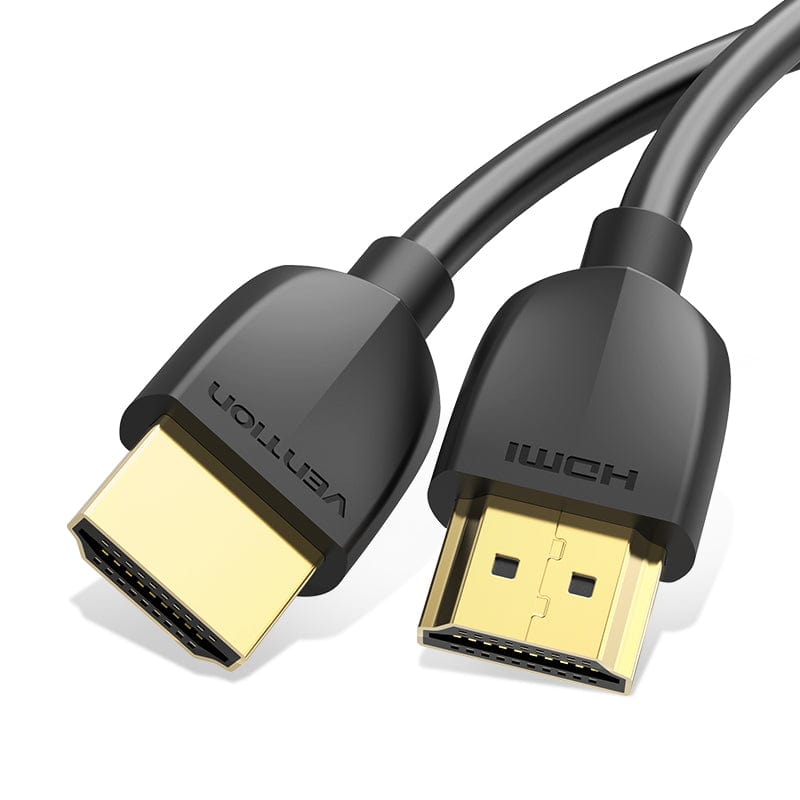 VENTION Portable HDMI Cable Black with Gold-Plated Connectors for High-Quality Video and Audio